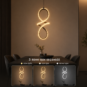 Bade Cristalya Serisi Siyah Kasa 3 Renk Ledli Sarkıt Avize Modern Led Avize