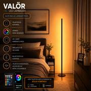 Valör RGB Lambader – 22 Işık Modu, Sınırsız Renk, Telefon ve Kumanda Kontrollü