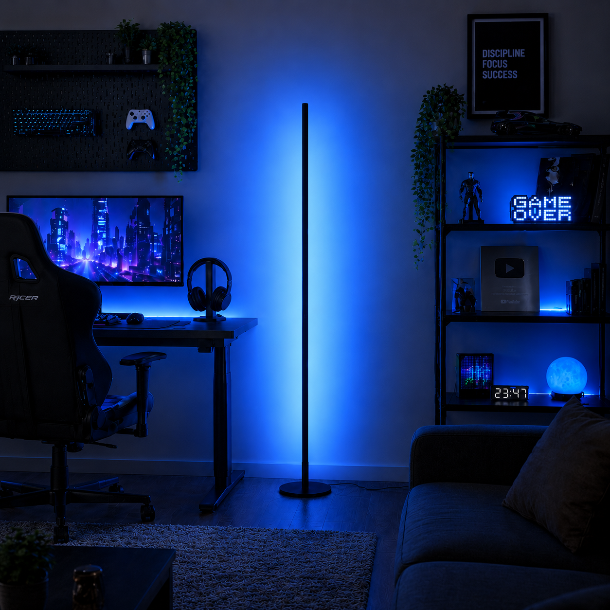 Nexus Renkli LED Lambader – RGB 16 Renk, 4 Mod, Uzaktan Kumandalı - 120 Cm