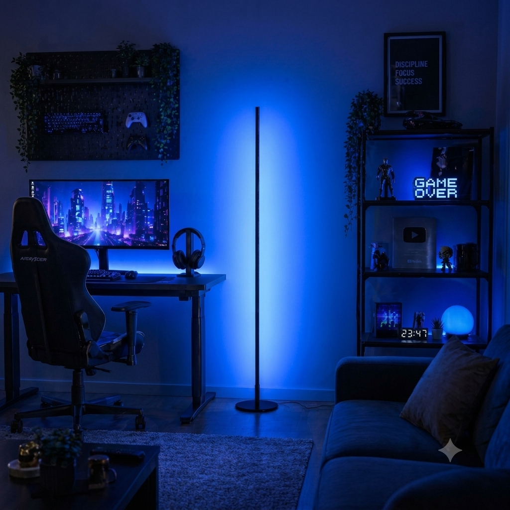 Phonix RGB Telefon Kontrollü Lambader – Sınırsız Renk, 22 Işık Modu - 120 Cm