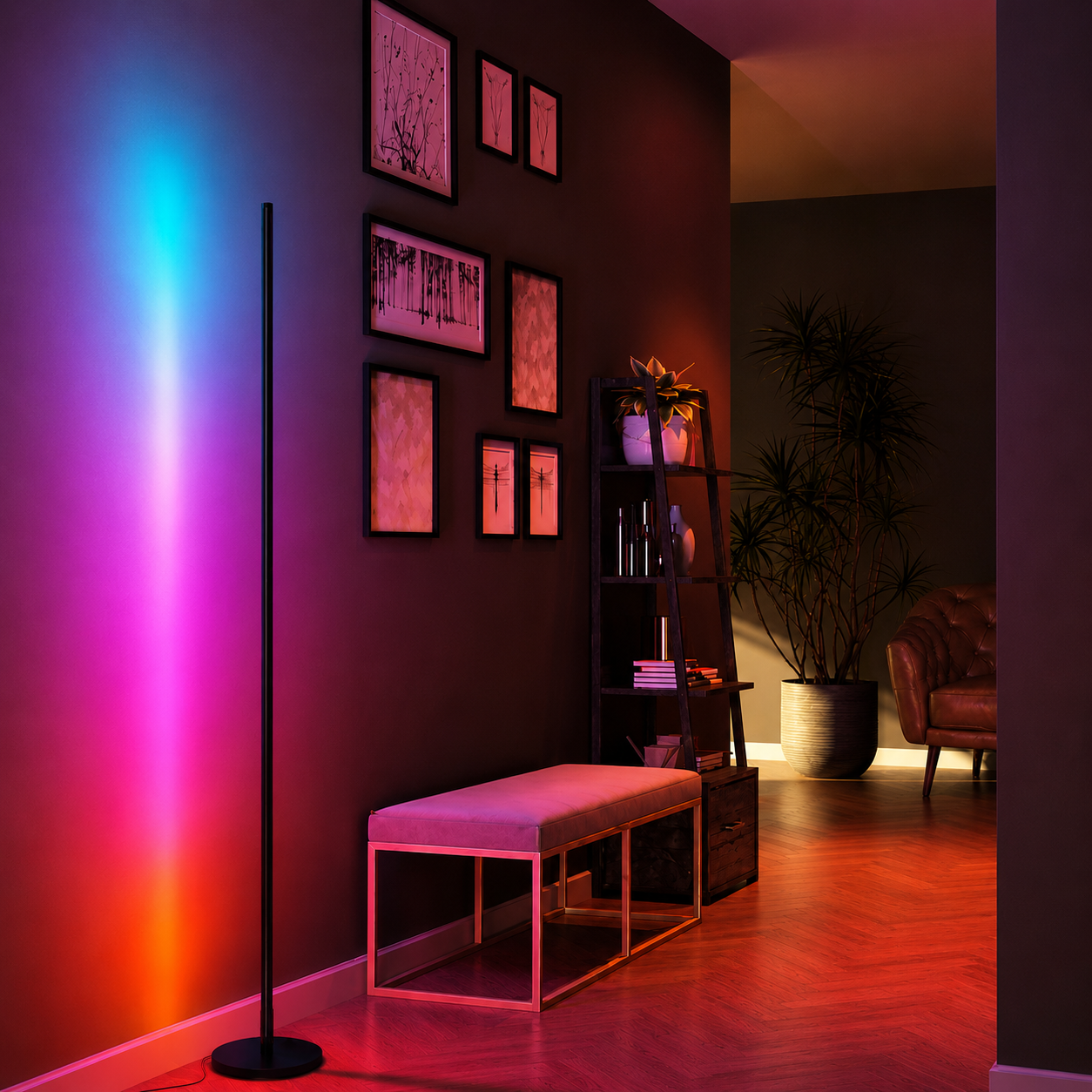 Glow Akıllı Lambader 148 Modlu, Sese Duyarlı, Telefon ve Kumandalı ARGB LED Lamba