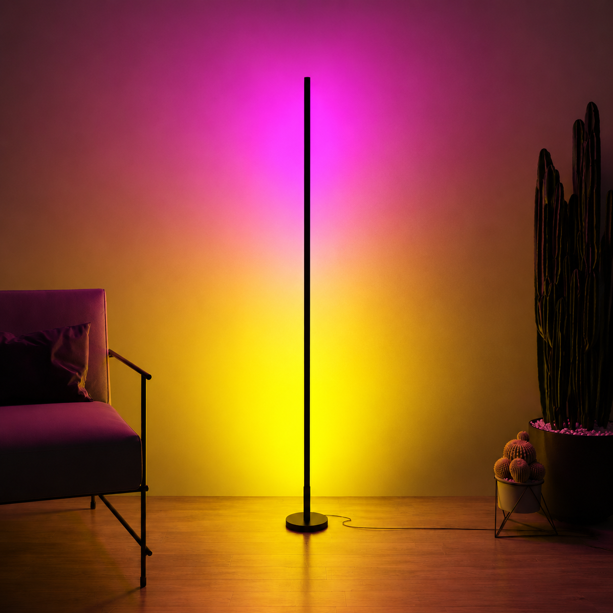 Glow Akıllı Lambader 148 Modlu, Sese Duyarlı, Telefon ve Kumandalı ARGB LED Lamba