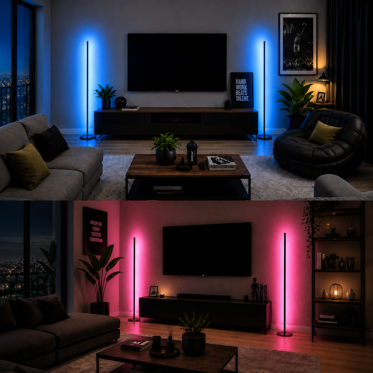 Nexus  Renkli LED Lambader – RGB 16 Renk, 4 Mod, Uzaktan Kumandalı - 150 Cm