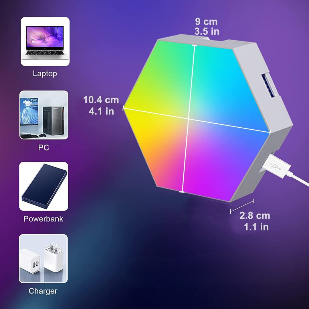 Hexagonel Oda Işığı Birleştirilebilir RGB-IC Telefon ve Kumanda Kontrollü