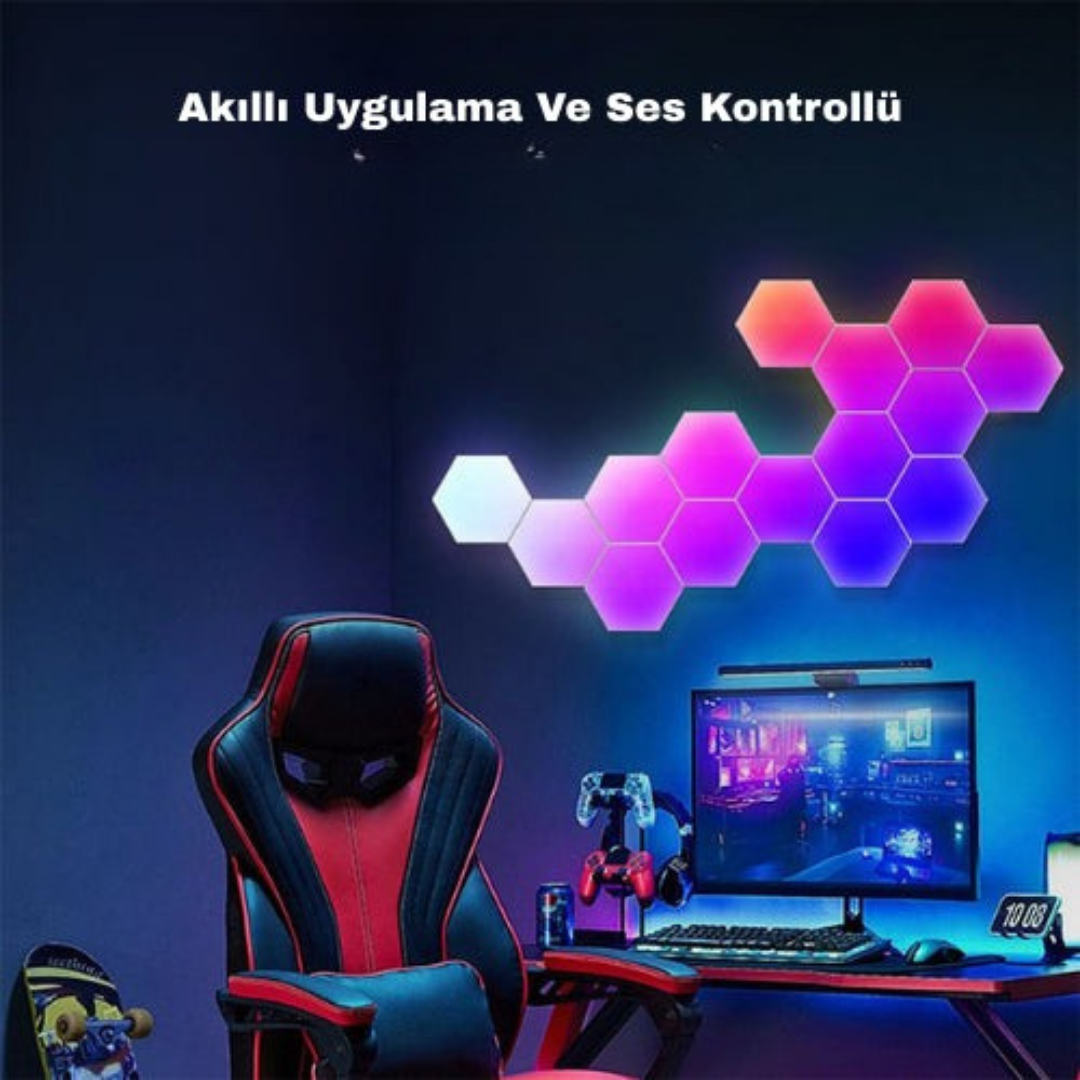 Hexagonel Oda Işığı Birleştirilebilir RGB-IC Telefon ve Kumanda Kontrollü