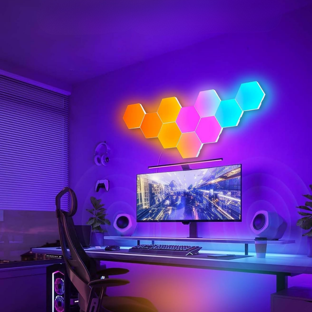 Hexagonel Oda Işığı Birleştirilebilir RGB-IC Telefon ve Kumanda Kontrollü
