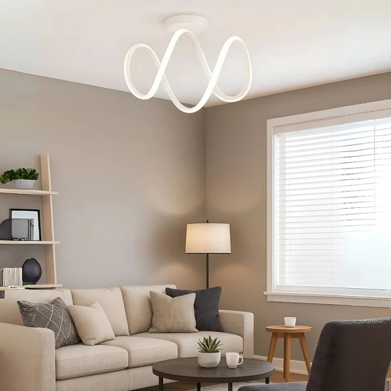 Dolce Modern Beyaz Plafonyer Ultra Beyaz Ledli Avize