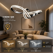 Papyon Krom Kaplama 3 Renk LED Modern Sarkıt  Tasarım LED AvizAvize