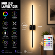 Bekos Şarjlı Aplik RGB 360 Derece Dönebilen SİYAH KASA