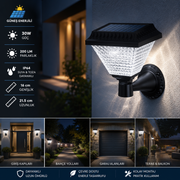 Güneş Enerjili 30W SOLARLI LED APLİK BEYAZ IŞIK CT-7316