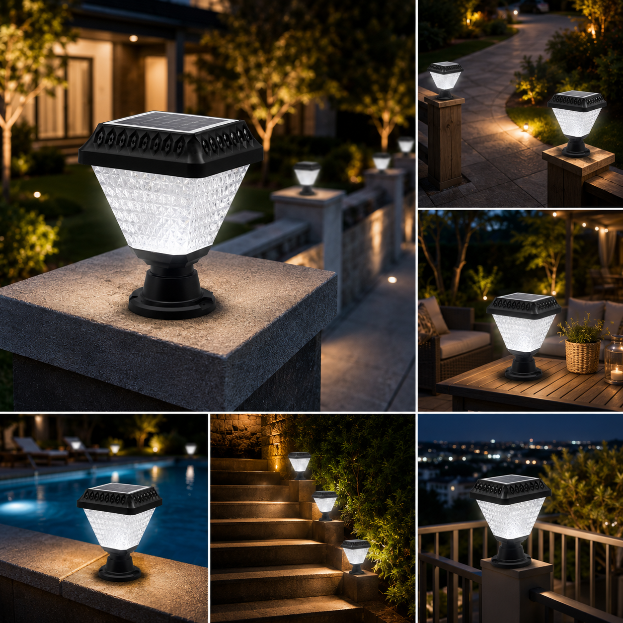 Güneş Enerjili 30W Beyaz Işık Solar Set Üstü Bahçe Armatür CT-7315