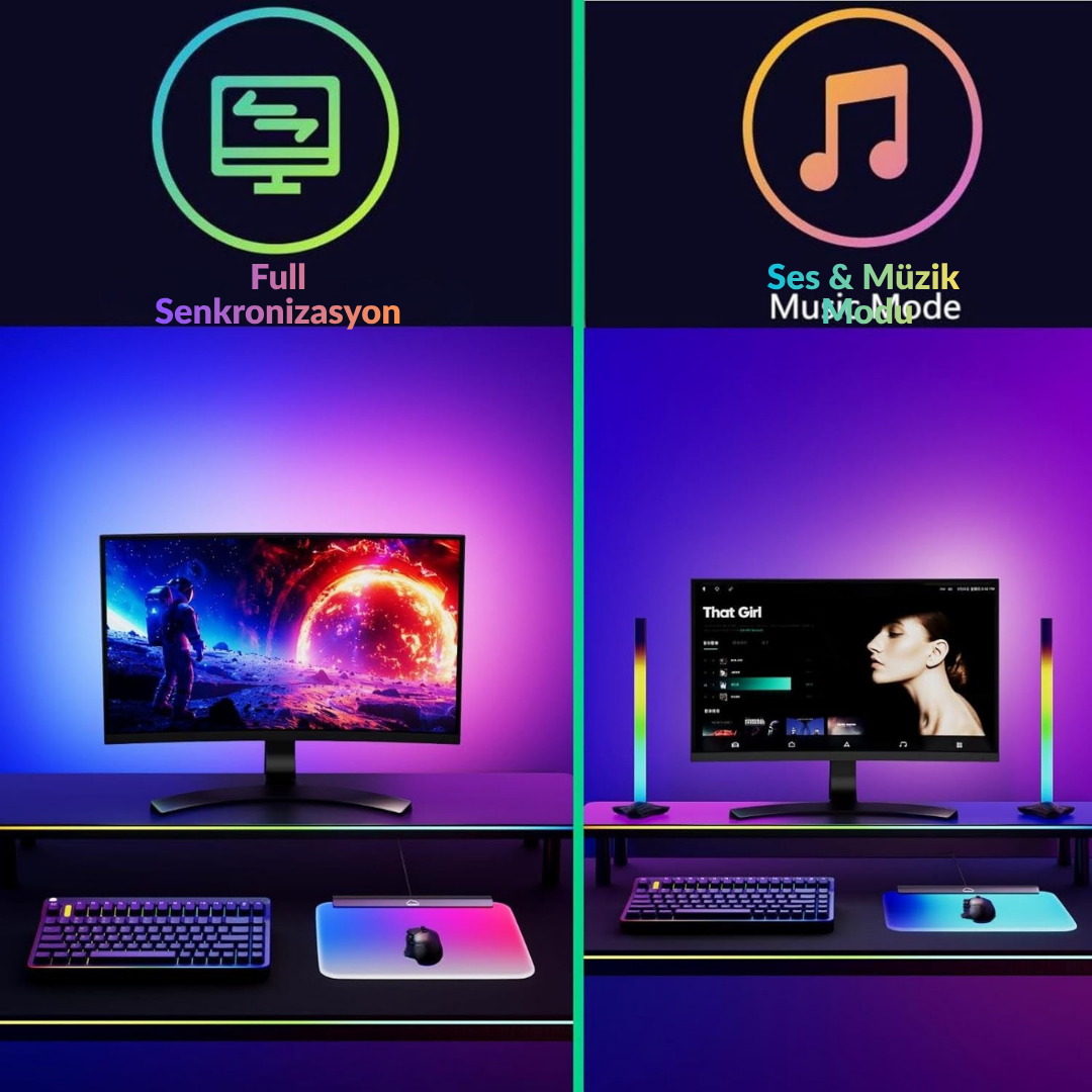 Amblight Mouse PAD Ekran Senkronizasyonlu