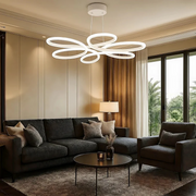 Lupin Beyaz Sarkıt Ledli Avize Modern Led Avize-Çap 60 cm