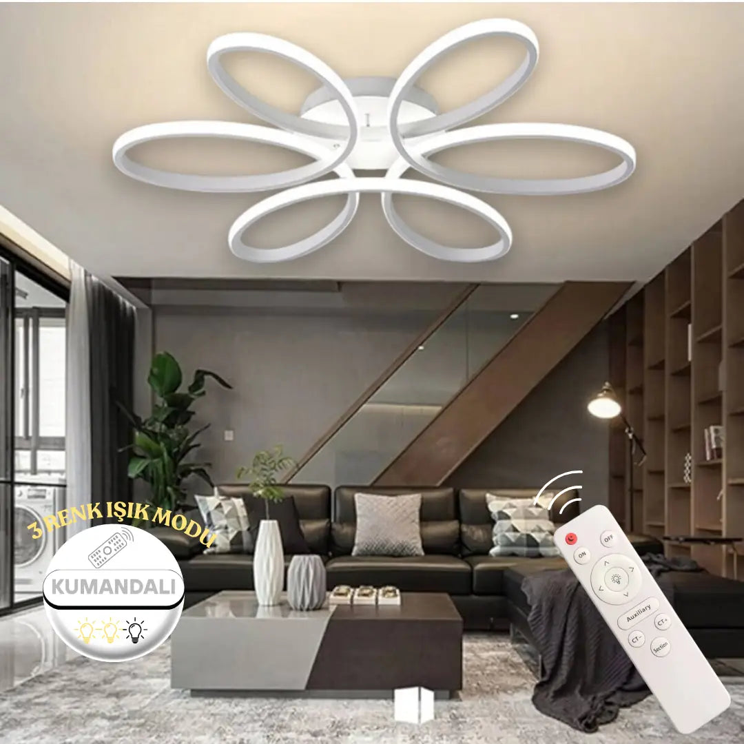 Linup Modern Plafonyer Tavana Sıfır KUMANDALI Power LED 3 RENK