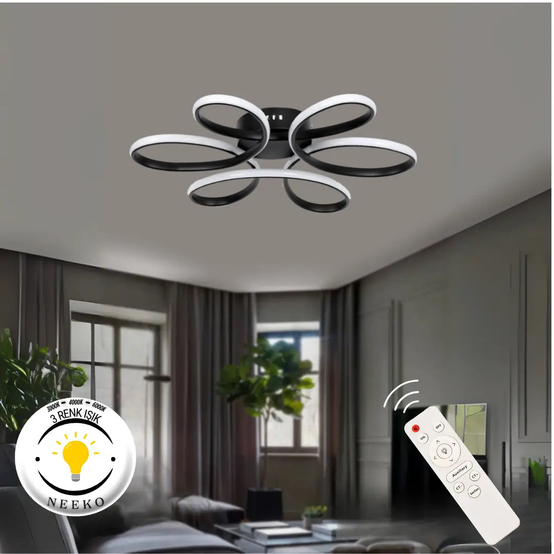 Nipul Modern Plafonyer Tavana Sıfır Power Led 3 RENK - KUMANDALI