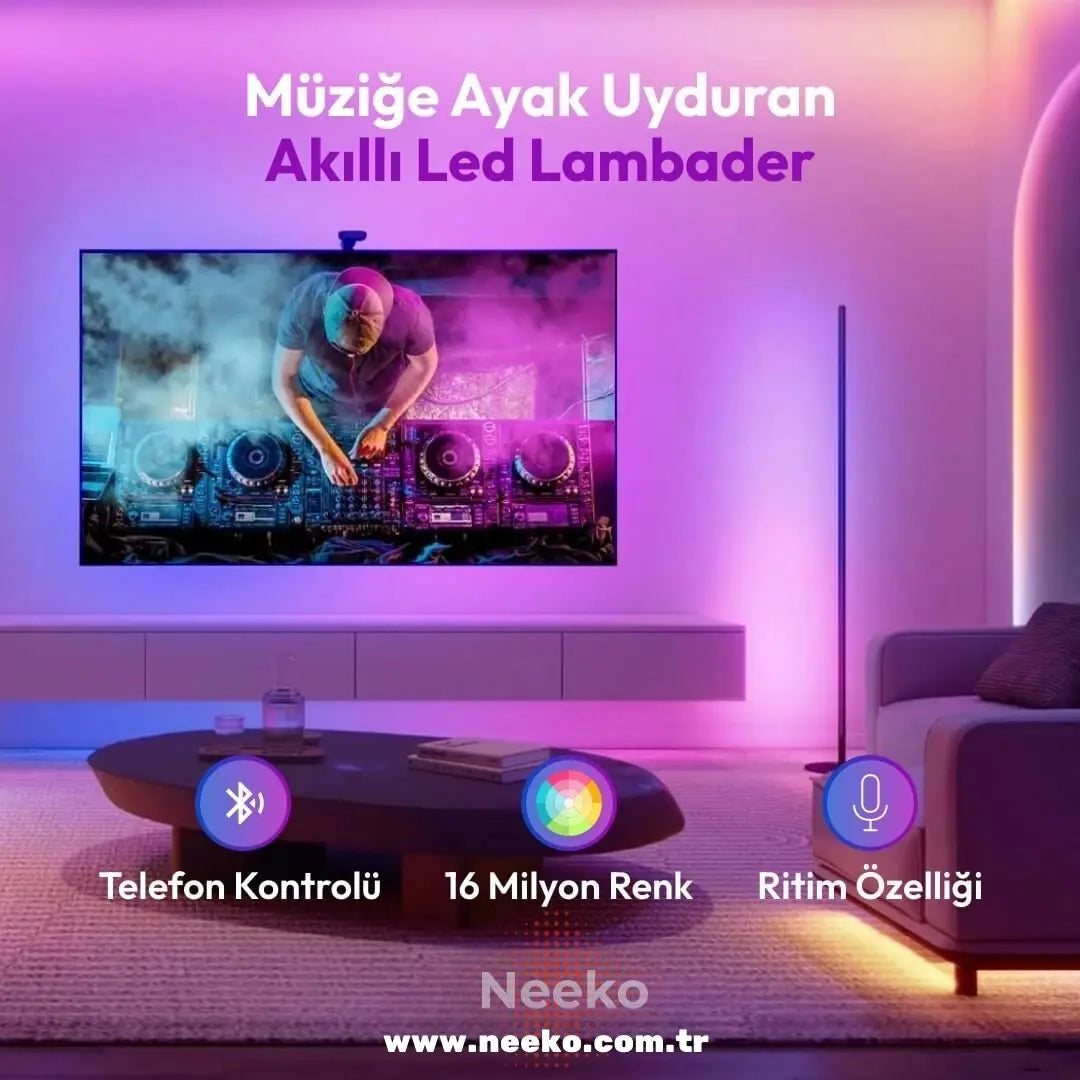 Glowix 2’li ARGB Lambader – 148 Işık Modu, 16+ Müzik Modu, Senkronize, Sınırsız Renk