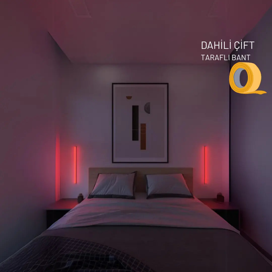 Duolux 2’li RGB LED Lambader – Kumandalı, Dimlenebilir, 16 Renk ve 4 Işık Modu