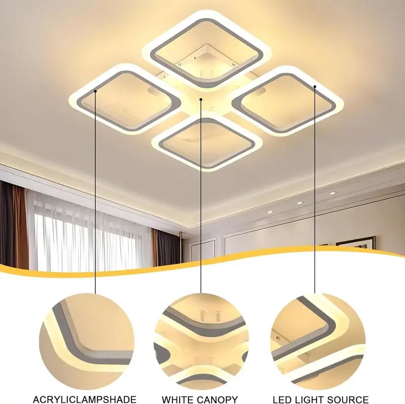 Toya 4'lü Beyaz Plafonyer Ultra Günışığı Ledli Avize