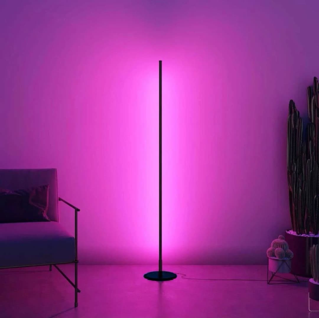 Sondra Sese ve Müziğe Duyarlı RGB LED Lambader – Kumandalı, 8 Renk, 4 Ritim Modu 120 Cm