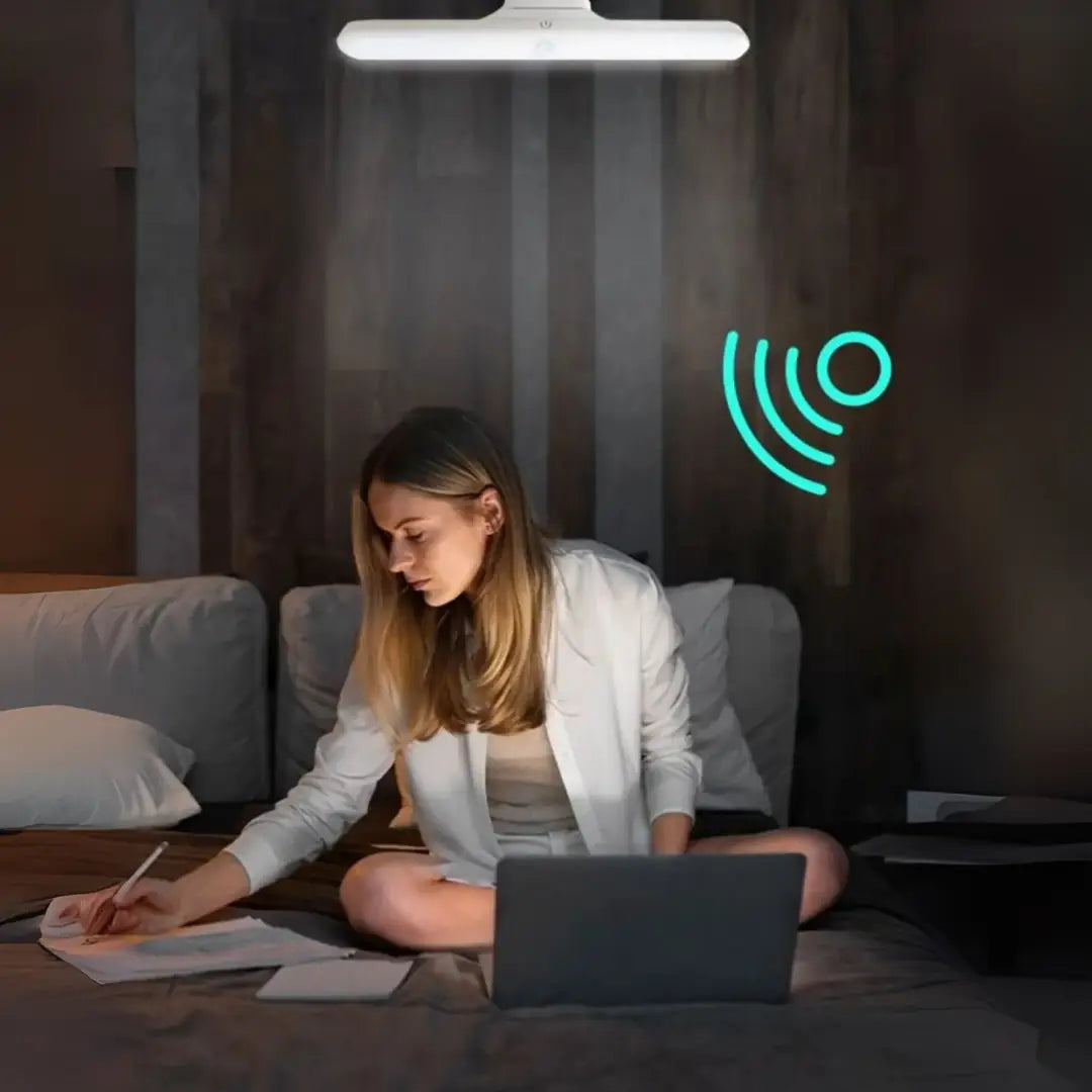 HAREKET SENSÖRLÜ Şarjlı Led Aplik 3 Farklı Işık Dokunmatik Sistem BEYAZ KASA