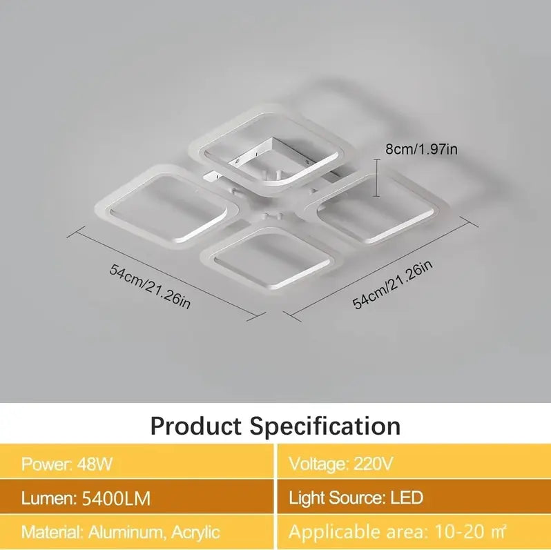 Toya 4'lü Beyaz Plafonyer Ultra Günışığı Ledli Avize