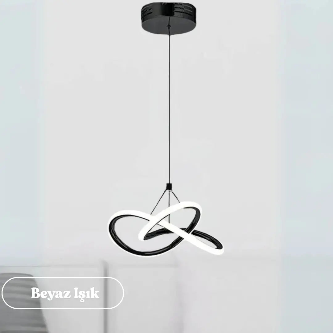 Modern Bonna Tekli Siyah Sarkıt LED Beyaz Power Ledli SİYAH KASA BEYAZ IŞIK