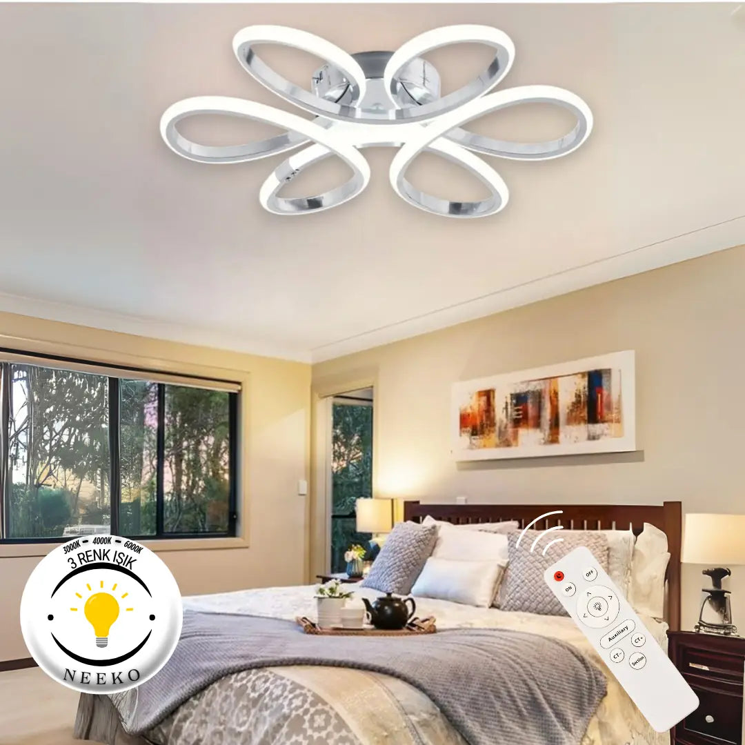 Nipul Modern Plafonyer Tavana Sıfır Power Led 3 RENK - KUMANDALI