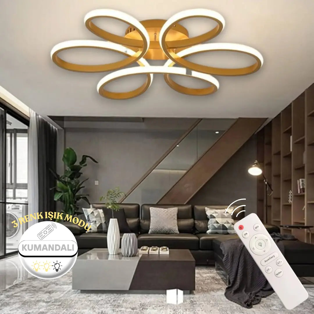Linup Modern Plafonyer Tavana Sıfır KUMANDALI Power LED 3 RENK