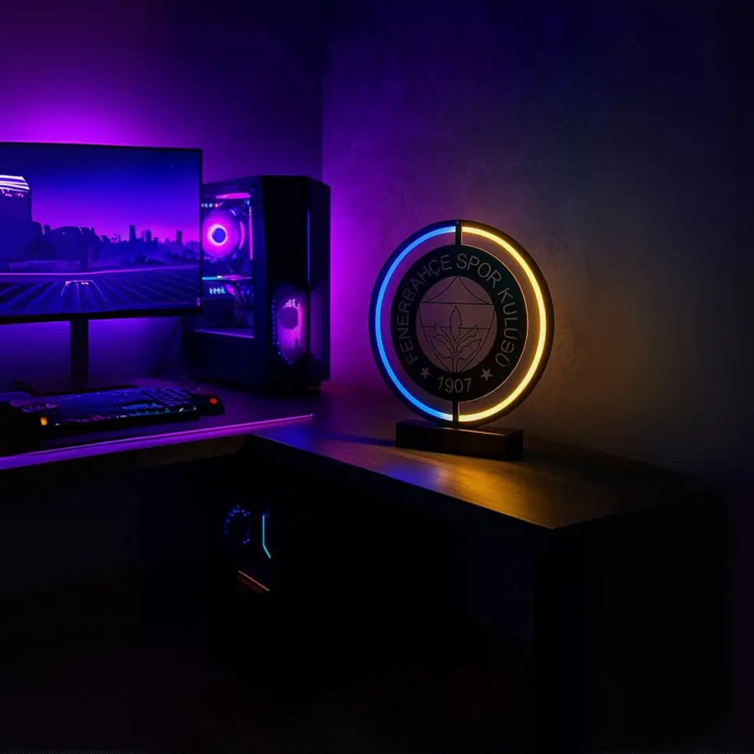 FENERBAHÇE  LED Işıklı FB Masa Lambası  Dekoratif Gece Lambası