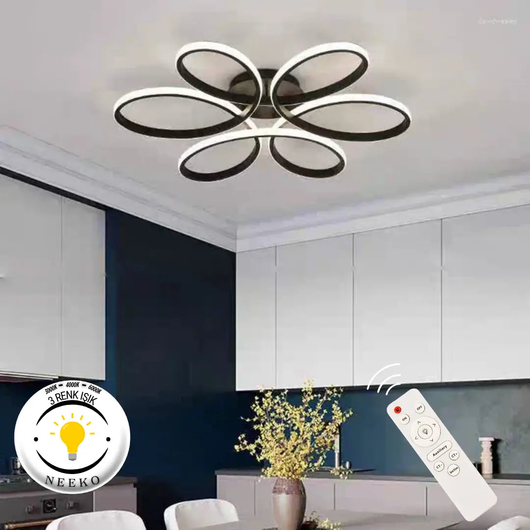 Nipul Modern Plafonyer Tavana Sıfır Power Led 3 RENK - KUMANDALI