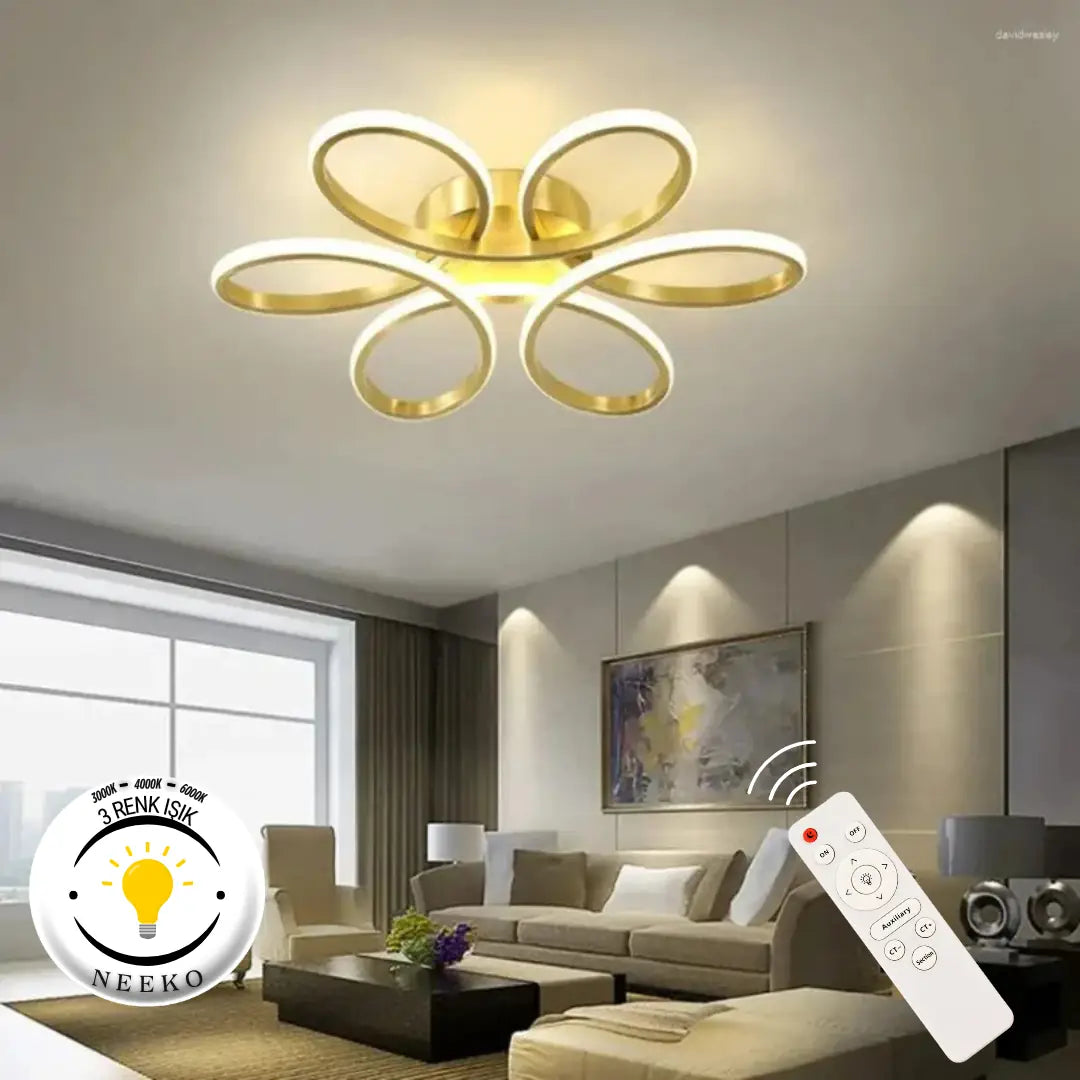 Nipul Modern Plafonyer Tavana Sıfır Power Led 3 RENK - KUMANDALI