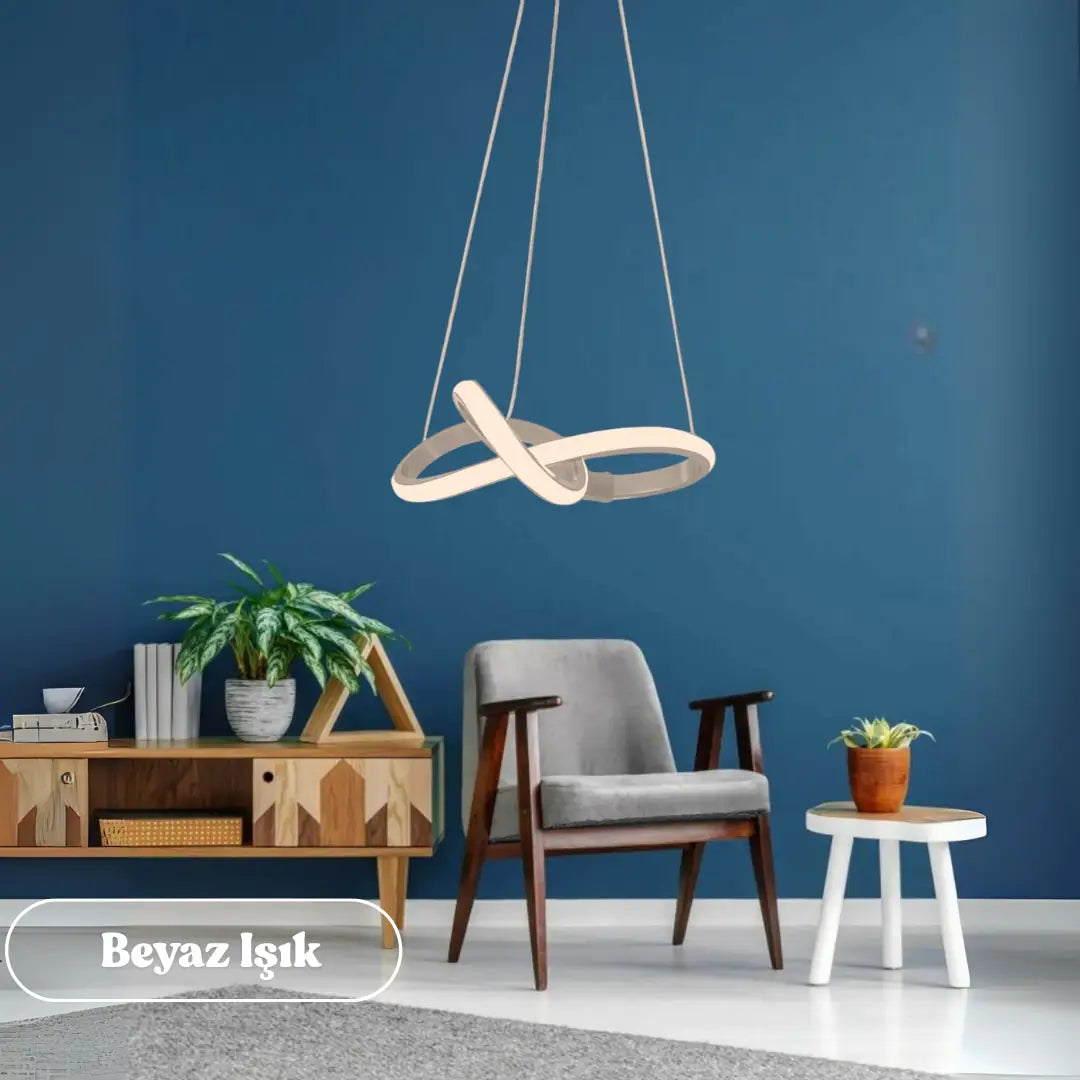 Modern Bonna Tekli GRİ Sarkıt LED Beyaz Power Ledli GRİ KASA - BEYAZ IŞIK