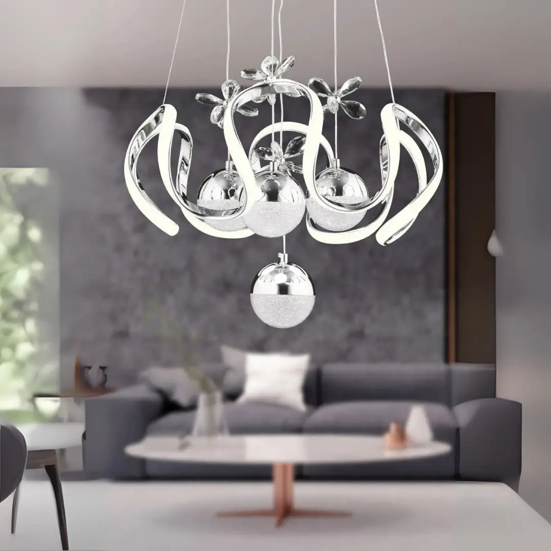NOVA 3 Renk Kumandalı LED Sarkıt Avize – Modern Krom Kaplama, Dimmer & Ayarlanabilir Kablo