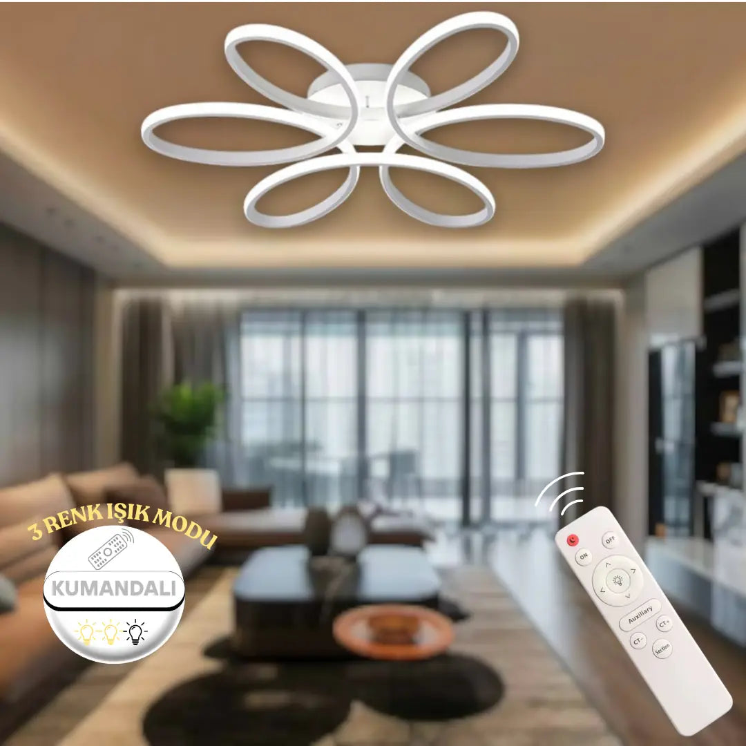 Linup Modern Plafonyer Tavana Sıfır KUMANDALI Power LED 3 RENK