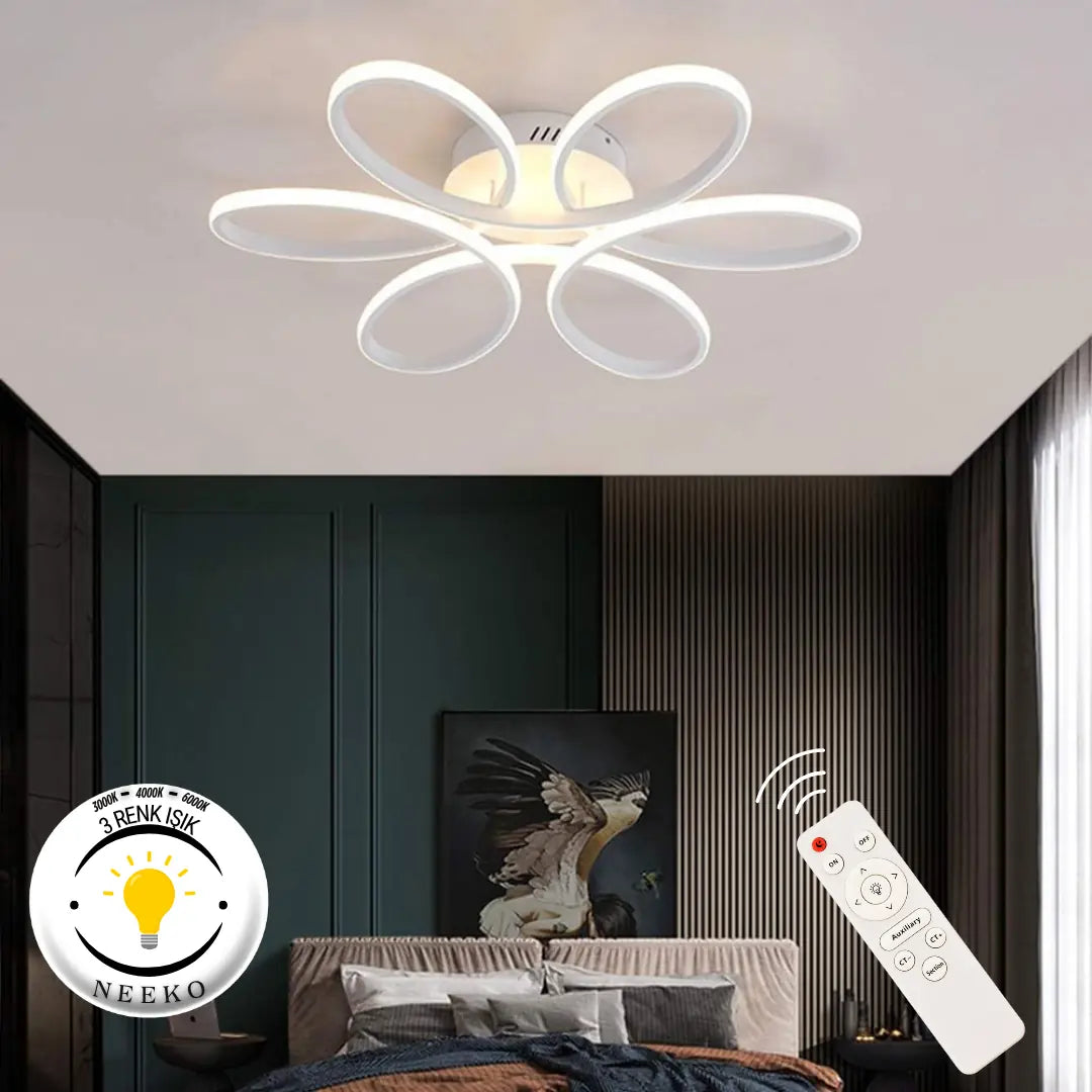 Nipul Modern Plafonyer Tavana Sıfır Power Led 3 RENK - KUMANDALI