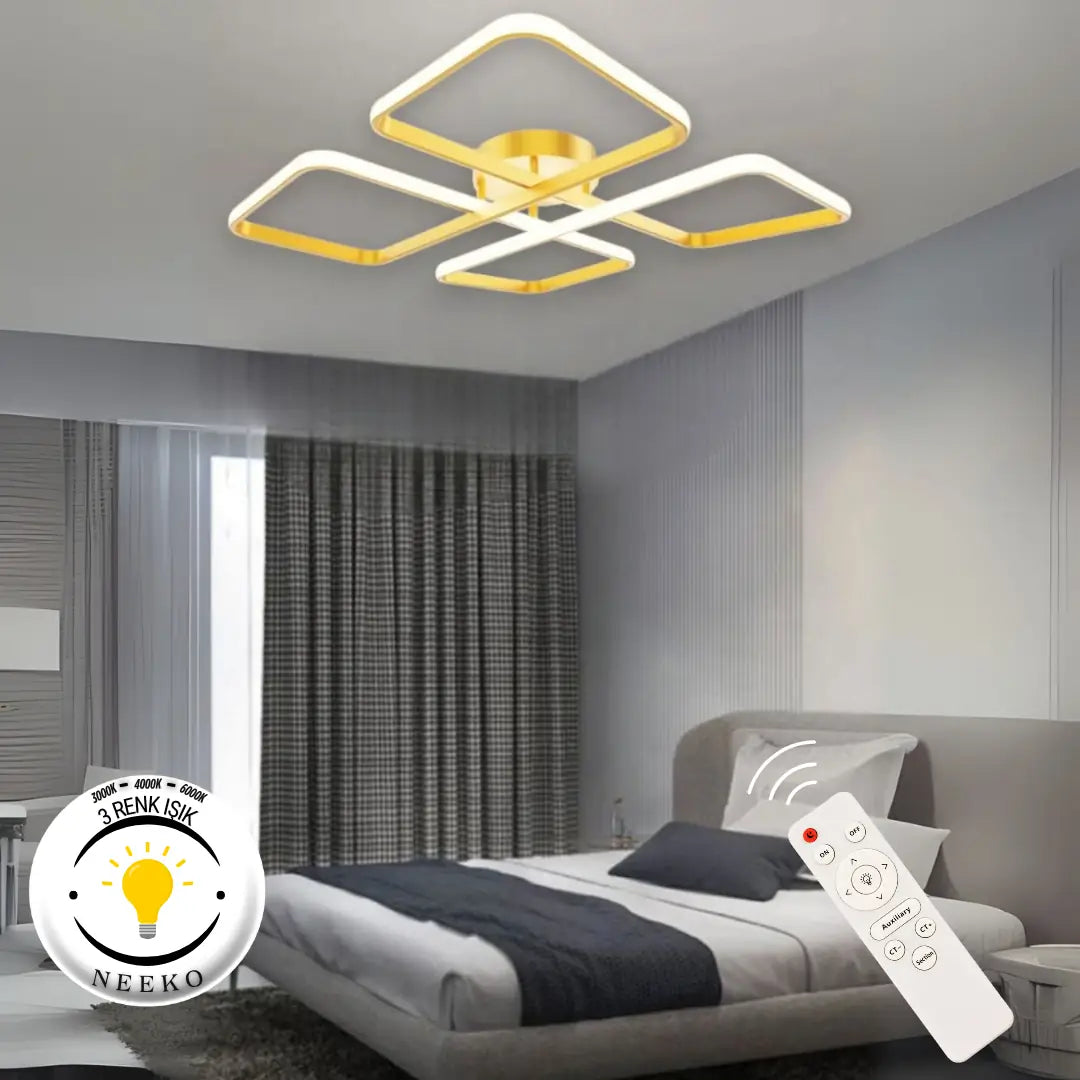 Novem Plafonyer Ultra Süper Power Ledli Tava Sıfır Avize  3 Renk KUMANDALI