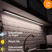 Mutfak Tezgah Üstü Dokunmatik Led Bar Aydınlatma BEYAZ IŞIK 120 cm