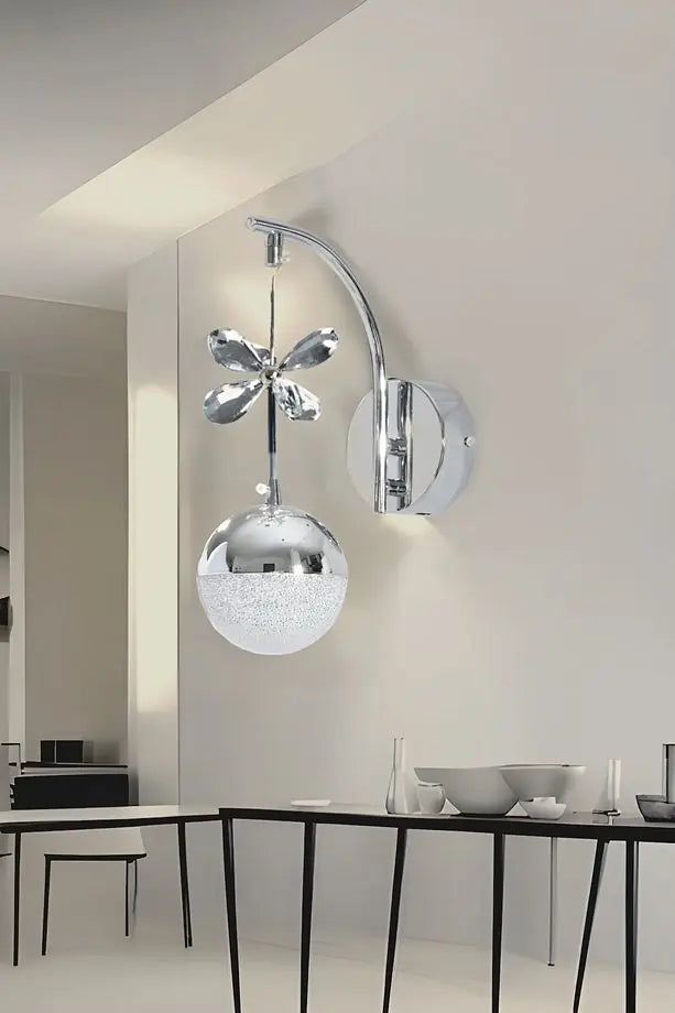Liora Model Krom Kaplama Salon Mutfak Oturma Yatak Odası Duvar Şık Modern Led Aplik