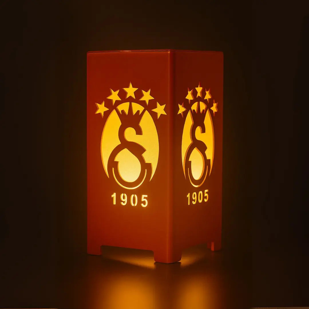 Sarı Kırmızı LED Işıklı GS Masa Lambası  Dekoratif Gece Lambası