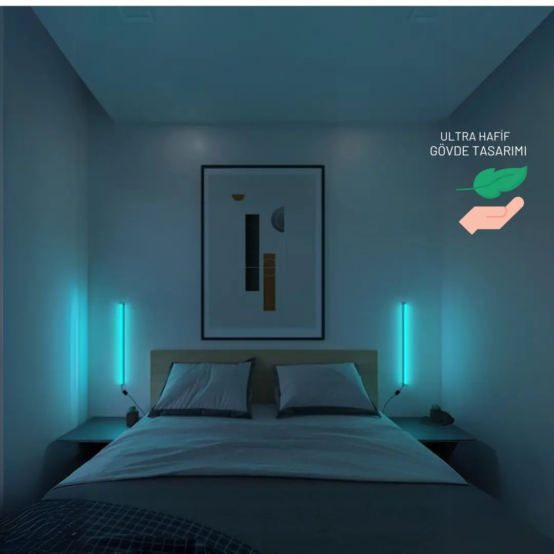 Duolux 2’li RGB LED Lambader – Kumandalı, Dimlenebilir, 16 Renk ve 4 Işık Modu