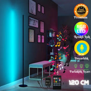 Sondra Sese ve Müziğe Duyarlı RGB LED Lambader – Kumandalı, 8 Renk, 4 Ritim Modu 120 Cm