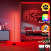 Nexus  Renkli LED Lambader – RGB 16 Renk, 4 Mod, Uzaktan Kumandalı - 150 Cm