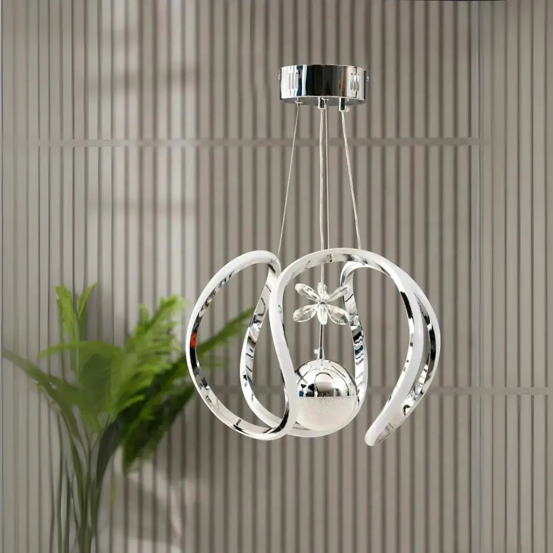 MİLOS Kumandalı 3 Renk Dimmerli LED Sarkıt Avize – Modern Krom Kaplama