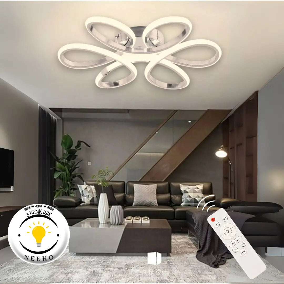 Nipul Modern Plafonyer Tavana Sıfır Power Led 3 RENK - KUMANDALI