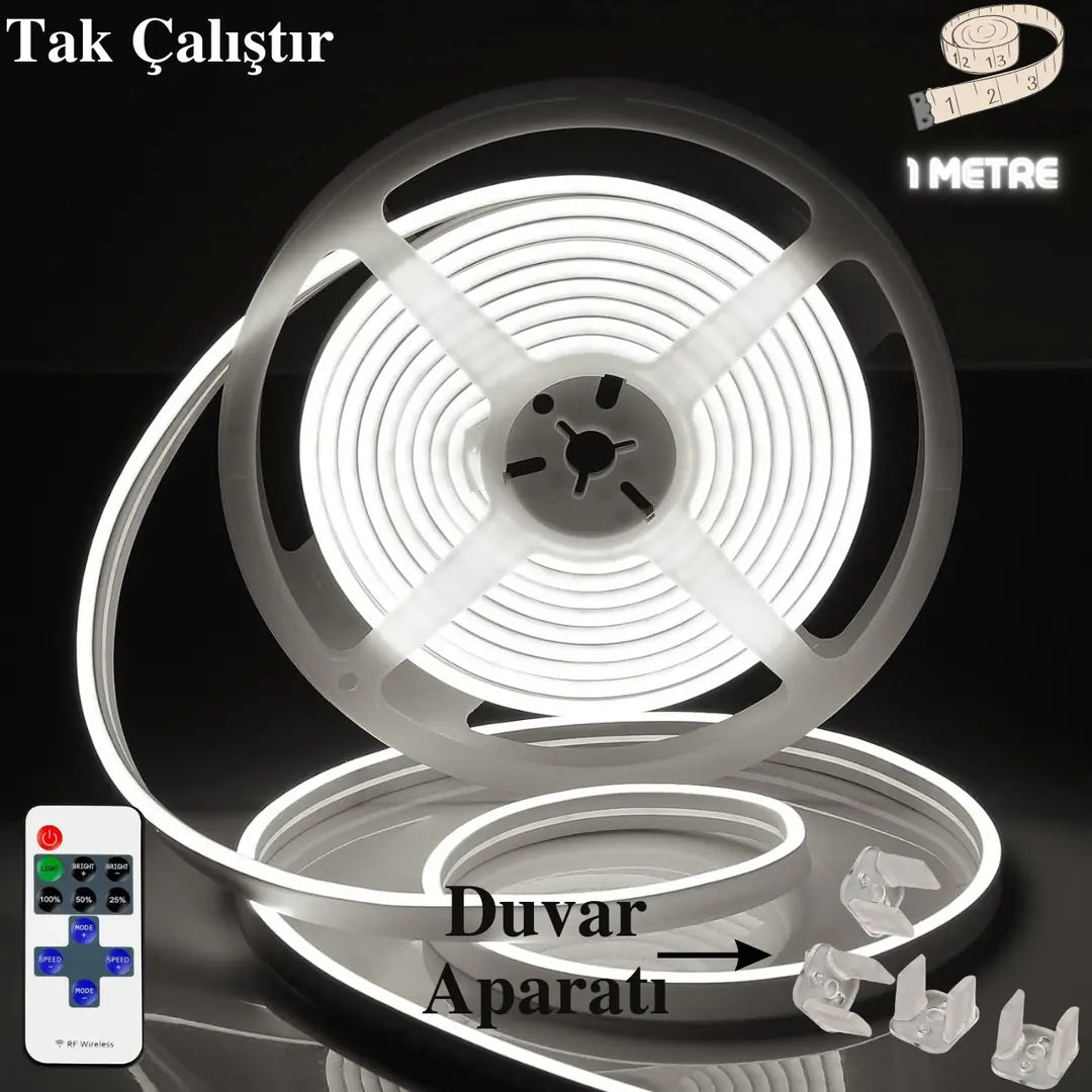 Rayza Neon Esnek Şerit Led Tak Çalıştır Kumandalı - Dimmer-Beyaz (ÖLÇÜ SEÇENEĞİ)
