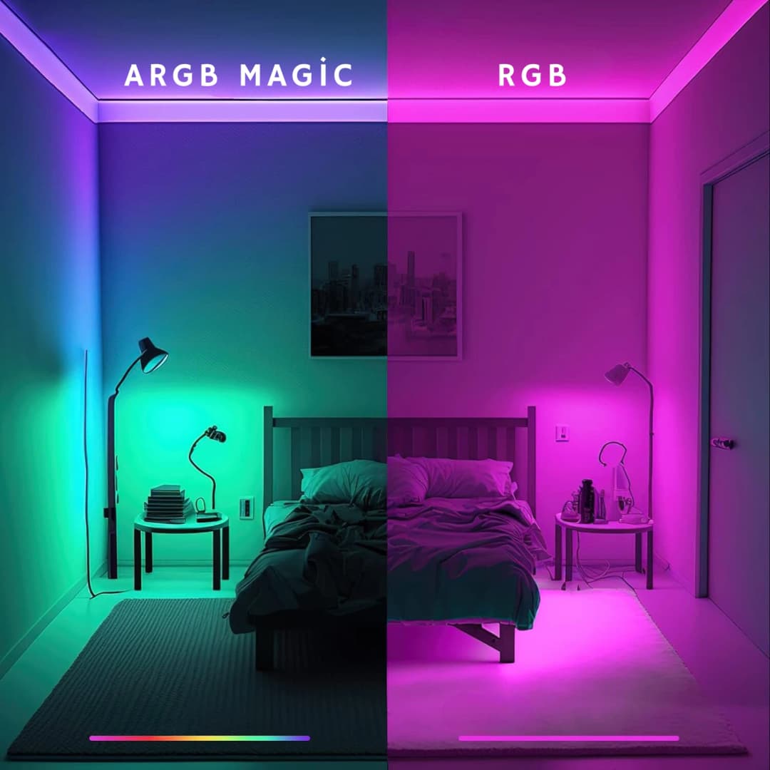 5 metre USB Şerit NEON LED Animasyonlu Kumandalı Ve Telefon Kontrollü Argb
