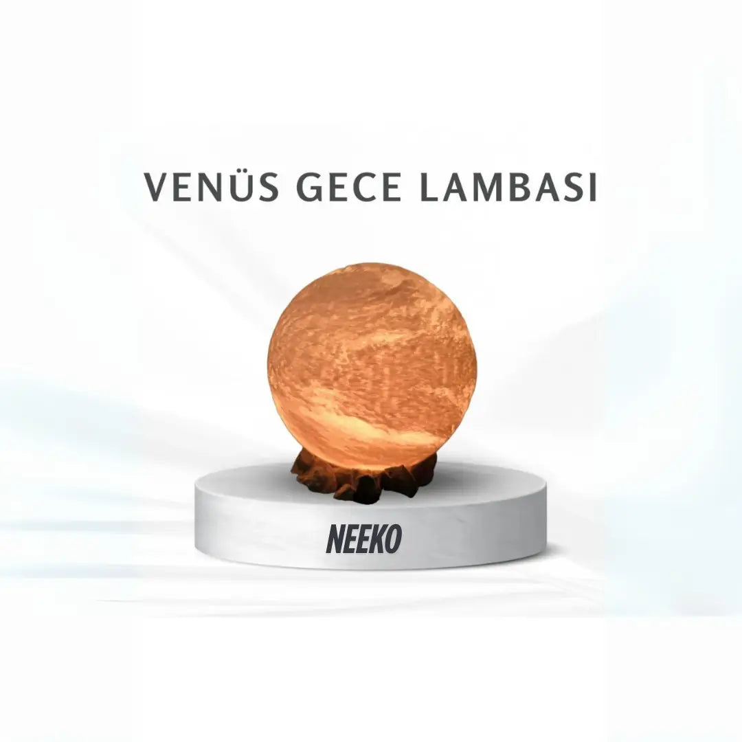 Venüs Gece Lambası – 3D LED Işıklı, Ayarlanabilir Işık, Dekor Masa Lambası