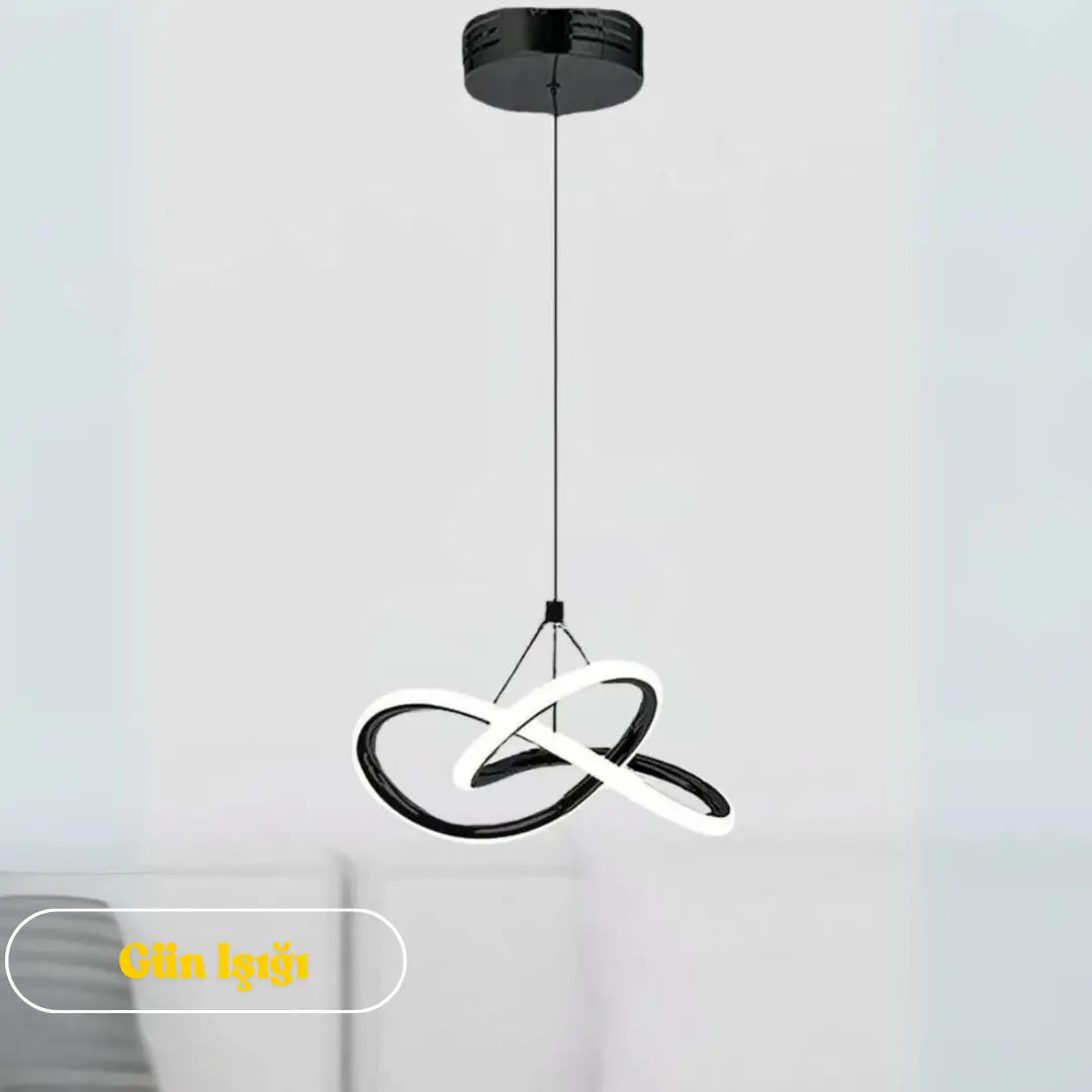 Modern Bonna Tekli Siyah Sarkıt LED  Power Ledli SİYAH KASA GÜN IŞIĞI