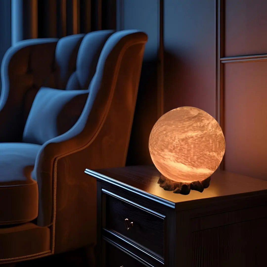 Venüs Gece Lambası – 3D LED Işıklı, Ayarlanabilir Işık, Dekor Masa Lambası