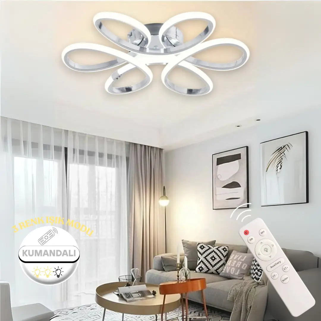 Linup Modern Plafonyer Tavana Sıfır KUMANDALI Power LED 3 RENK